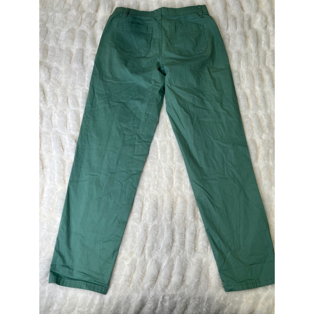 Curve Appeal Green Utility Straight Leg Pants Size 6 28 Sage Chino Pockets - Picture 3 of 5